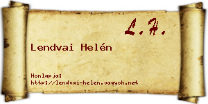 Lendvai Helén névjegykártya